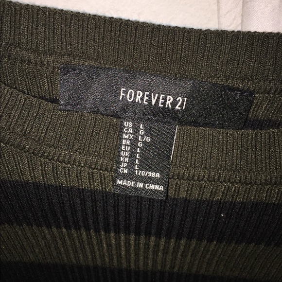 Dark green and black striped long sleeve - Picture 2 of 2